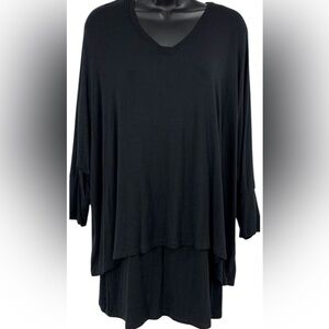 Soft Surroundings Women's Indeevar Multi Tier Long Sleeve Relaxed Tunic Size M